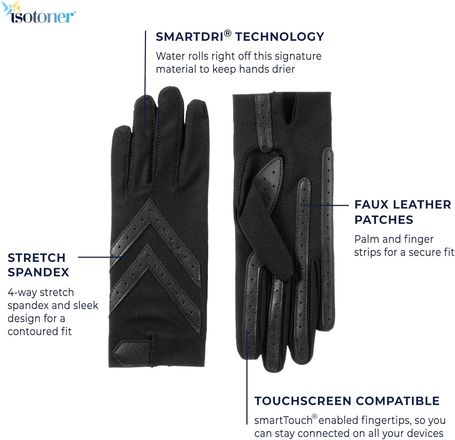 isotoner womens Spandex Shortie Touchscreen Gloves at  Women’s Clothing store