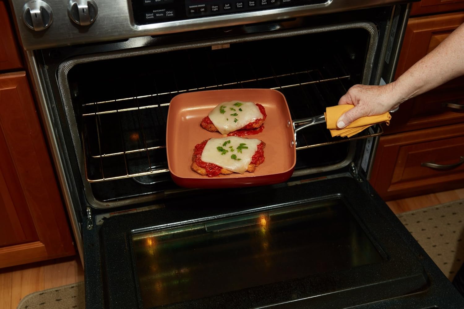 BulbHead Red Copper 9.5-Inch Square Dance Pan: Kitchen & Dining