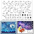 GLOBLELAND Moon Phase Clear Stamps for DIY Scrapbooking Decor Constellations Planetary Map Transparent Silicone Stamp for Making Cards Photo Album Decor