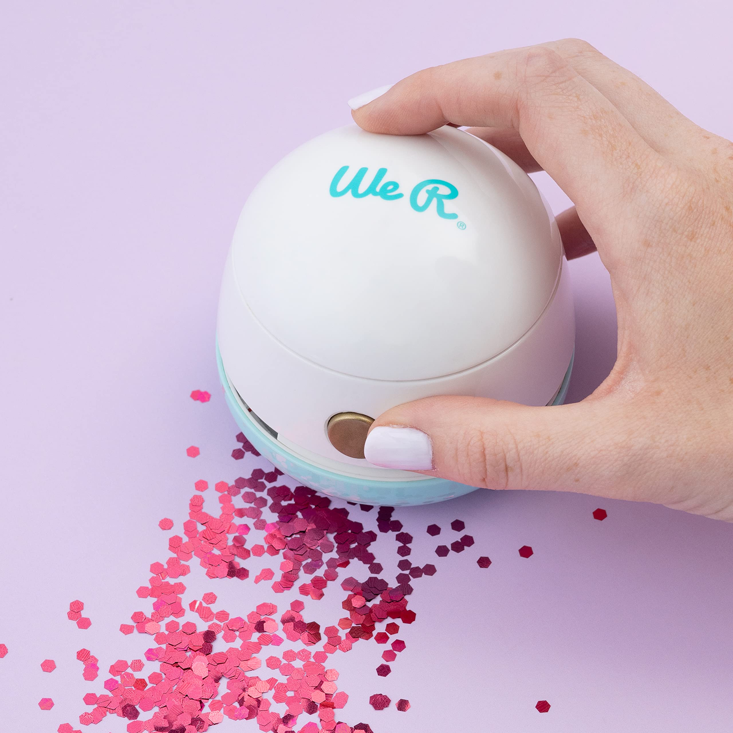 We R Makers Mini Glitter Vac, Cleans Glitter, Powder, Easy to Use, USB Charging, Compact for On-The-go Crafting, Scrapbooking, Journaling, Card Making, Printmaking