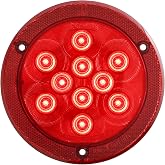 Optronics STL43RBXP 4" Round Sealed LED Light with Reflex, Red
