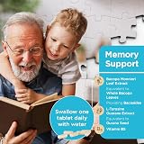 Healthspan Memory Support 60 Capsules | Bacopa Monnieri Guarana Zinc Biotin view 4