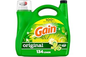 Gain Liquid Laundry Detergent, Original Scent, 194 fl oz, 134 loads, Freshness + Odor Fighting, Laundry Detergent Liquid Soap, HE compatible