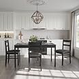 Solid Wood Dining Table Set 5-Piece For 4 - Rectangular Table & 4 ...