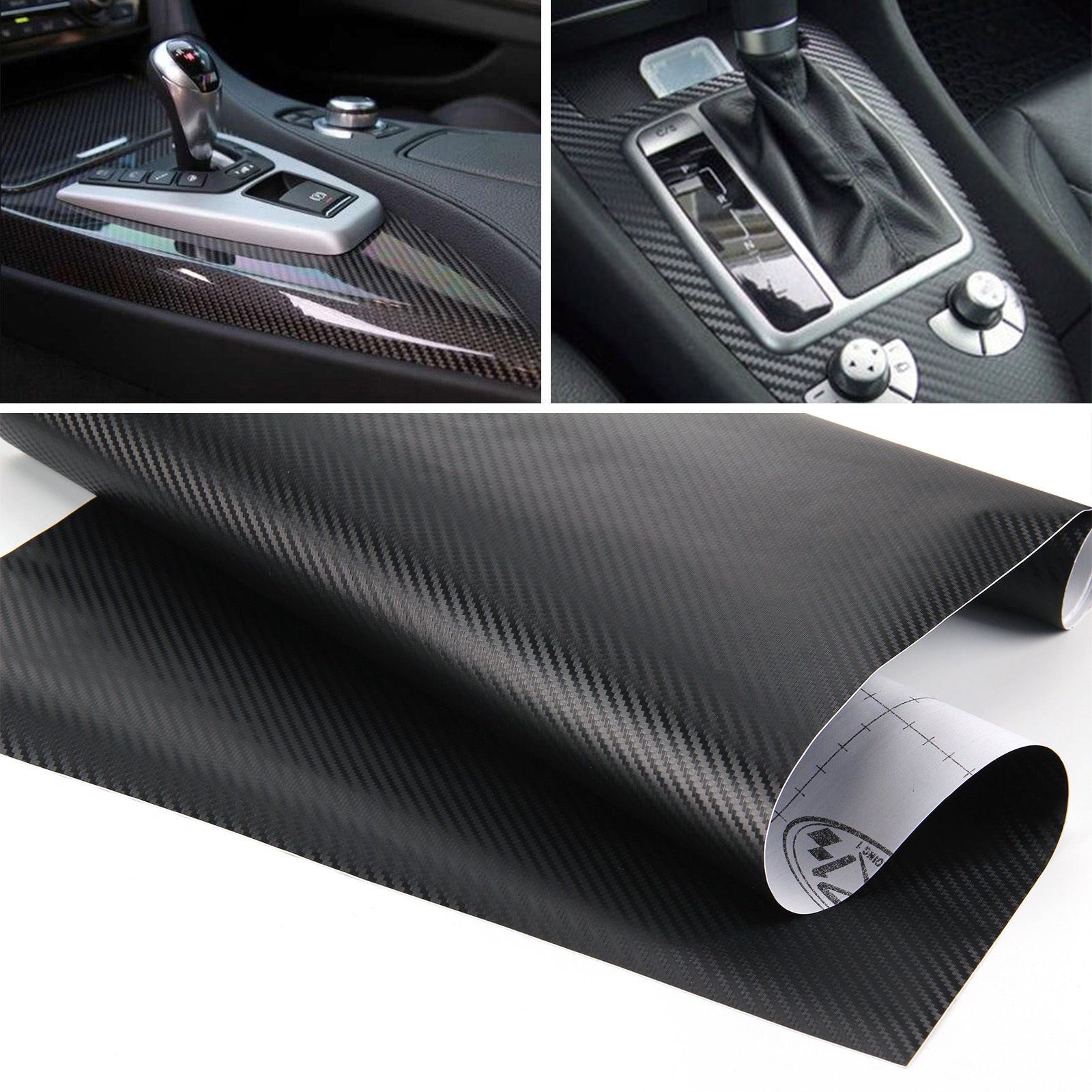 MSA 3D CARBON FIBRE VINYL MATT TEXTURED 300MM X 500MM ROLL - CARBON FIBER VINYL EFFECT - WRAP BADGES PANELS