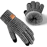 UCQKLI Winter Gloves for Women Chenille, Womens Gloves Cold Weather Warm Fleece Lined, Gloves for Women Touchscreen Fingers