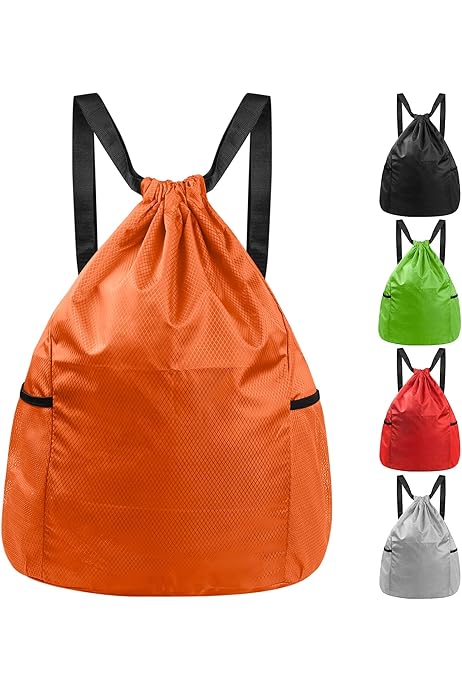 Cloth Draw String Backpack Solid Color Drawstring Backpacks