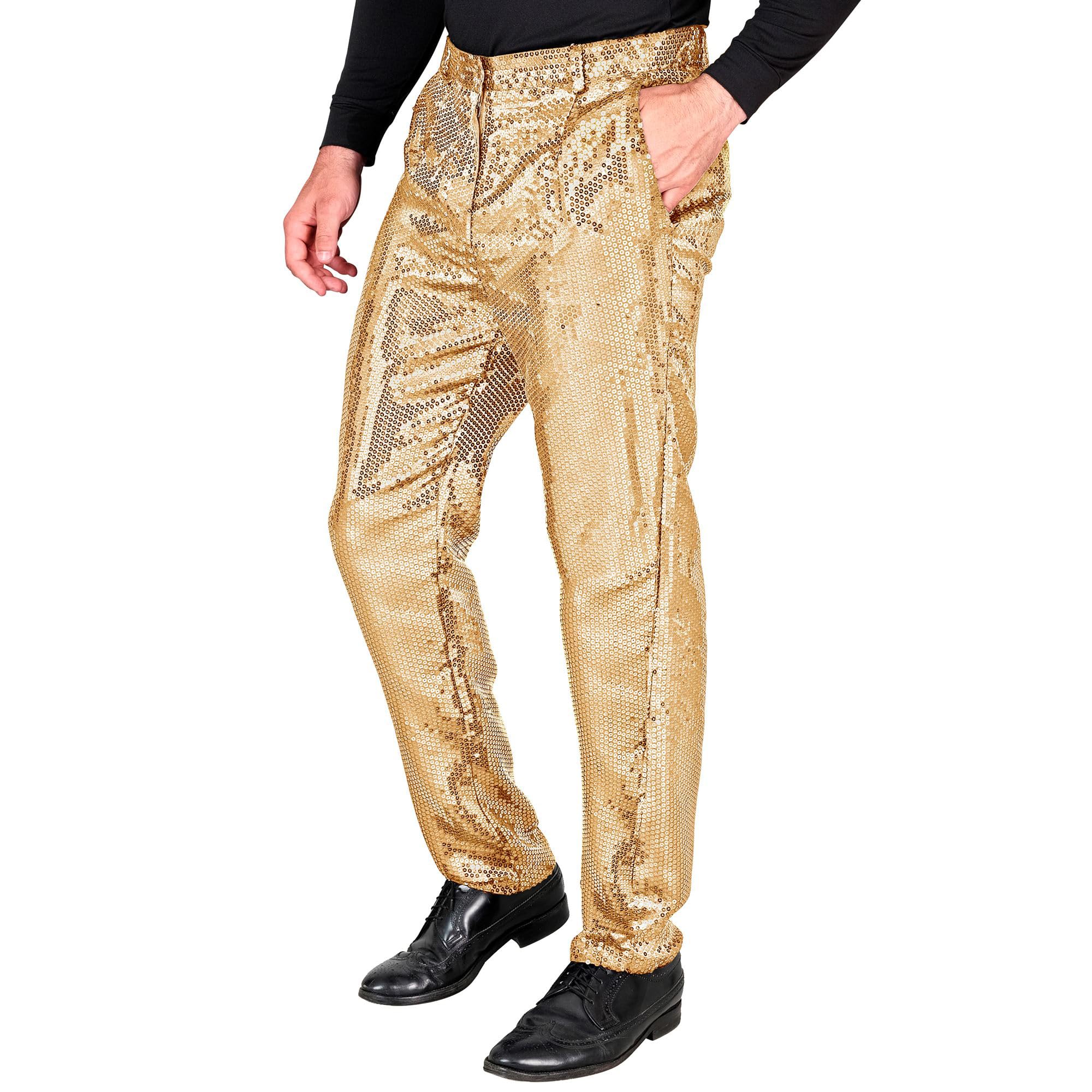 Widmann W MILANO Party Fashion - Party Fashion Men's Sequin Trousers Disco Fever Schlagermove Men's Trousers
