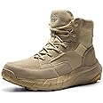 NORTIV 8 Men's Lightweight Casual Work Boots Leather Military Outdoor Hiking Motorcycle Combat Boots Commando