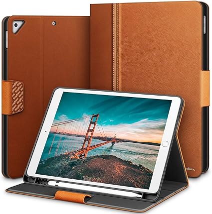 Amazon Kingblanc Ipad 第八世代 第七世代10 2 ケース ペンホルダー付き Ipad Air3 Pro 10 5兼用 手帳型 Apple Pencil収納付き オートスリープ機能 全面保護puレザー 19 Ipad 10 2インチ Ipad 10 5インチに対応 スマートカバー ブラウン Kingblanc