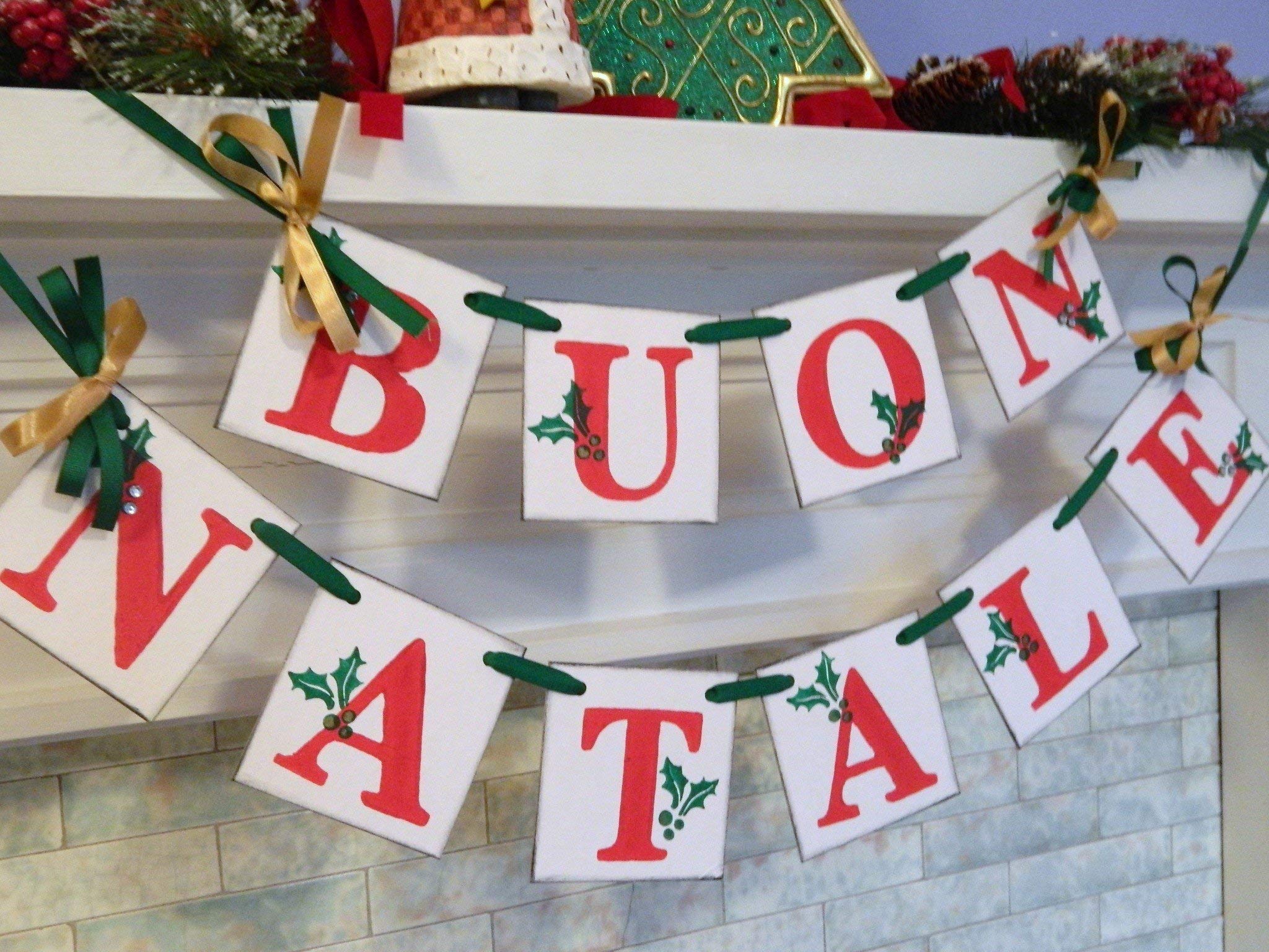 Buon Natale Banner Red Green Gold Italia Buy Online In Kuwait At Desertcart
