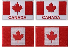 Canada Flag Patch 4 pcs Patches for Clothes Canadian Flag Patches Maple Leaf Patch for Backpack Hats Jackets Team Uniform