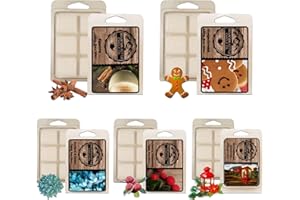MOUNTAIN KETTLE CANDLE CO. Wax Melts (Pack of 5) | HandPoured Soy Wax | Scent for Warmers | Made with Natural Oils | Eggnog, Christmas Thyme, Balsam Cedar, Bayberry Cinnamon, Gingerbread
