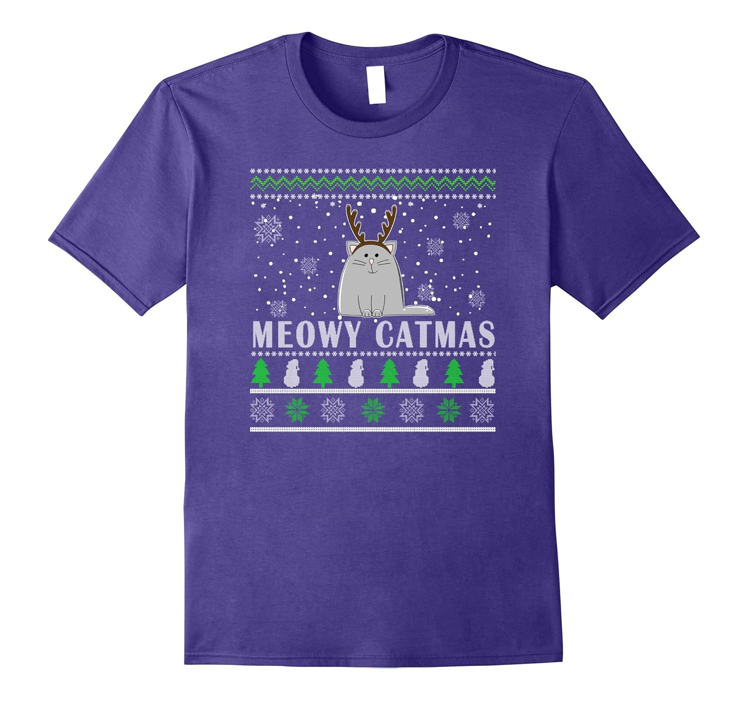 Meowy Catmas Funny Cat Mom Cat Dad Christmas Shirt-Rose