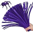 ESUOHYM 200PCS Upgraded Dark Purple Colors Pipe Cleaners Craft Chenille Stems DIY Art Supplies Colorful Thick Fluffy Fuzzy Wire Sticks Bulk for Kids and Adults (Dark Purple)