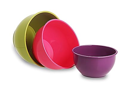 All Time Plastics Classic Mixing Bowl Set, 7 Litre, 3-Pieces, Multicolour