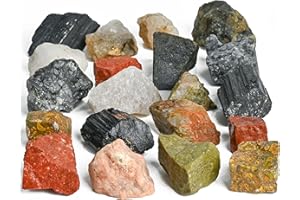 ZAICUS Mixed Raw Stones For Jewelry Making, Rough Gemstones and Crystals Bulk, Tumbling Bulk, Polishing, Cabbing, Lapidary, Fountain Rocks, Decoration, Wire Wrapping, Gem Mining, Reiki Healing 1 lb