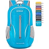 ZOMAKE Ultra Lightweight Packable Backpack 25L, Foldable Hiking Backpacks Water Resistant Small Folding Daypack for Travel(Light Blue)