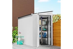 Outsunny 4' x 8' Steel Garden Storage Shed Lean to Shed Outdoor Metal Tool House with Lockable Door and 2 Air Vents for Backy
