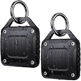 DDJ IPX8 Waterproof for AirTag Holder with Keychain, for Air Tag Lock Case | 2-Pack Case for Apple AirTag 1st &amp; 2nd Gen with Secure Lock, Rugged &amp; Shockproof, for Kids, Dog Collar,Luggage,Key,Backpack