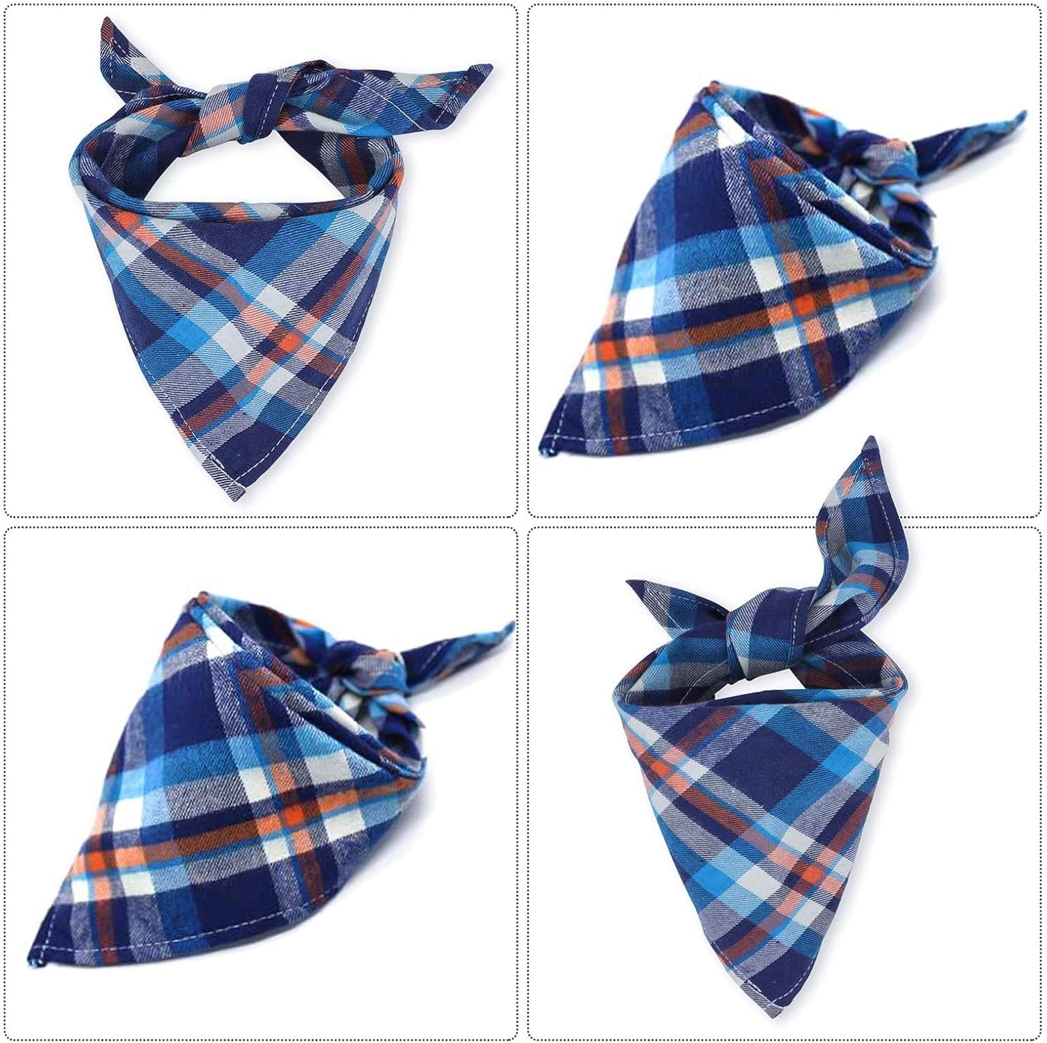 VIPITH 8 Pack Triangle Dog Bandana, Reversible Plaid Painting Bibs Scarf, Washable and Adjustable Kerchief Set for Dogs Cats Pets… : Pet Supplies
