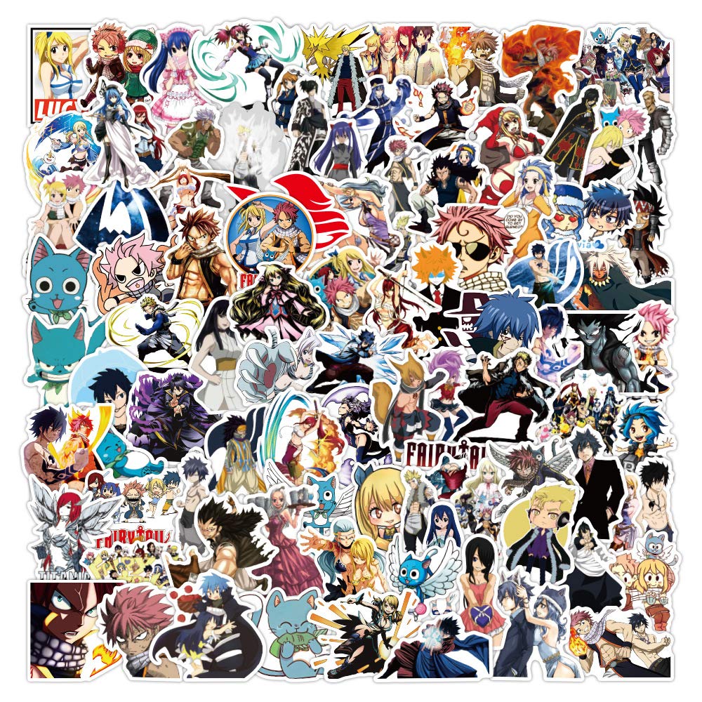 Fairy Tail Sticker Pack 100pcs, Vinyl Sticker for Water Bottles Laptop Skateboard Notebook, Gift for Adults Kids Teens — image 1