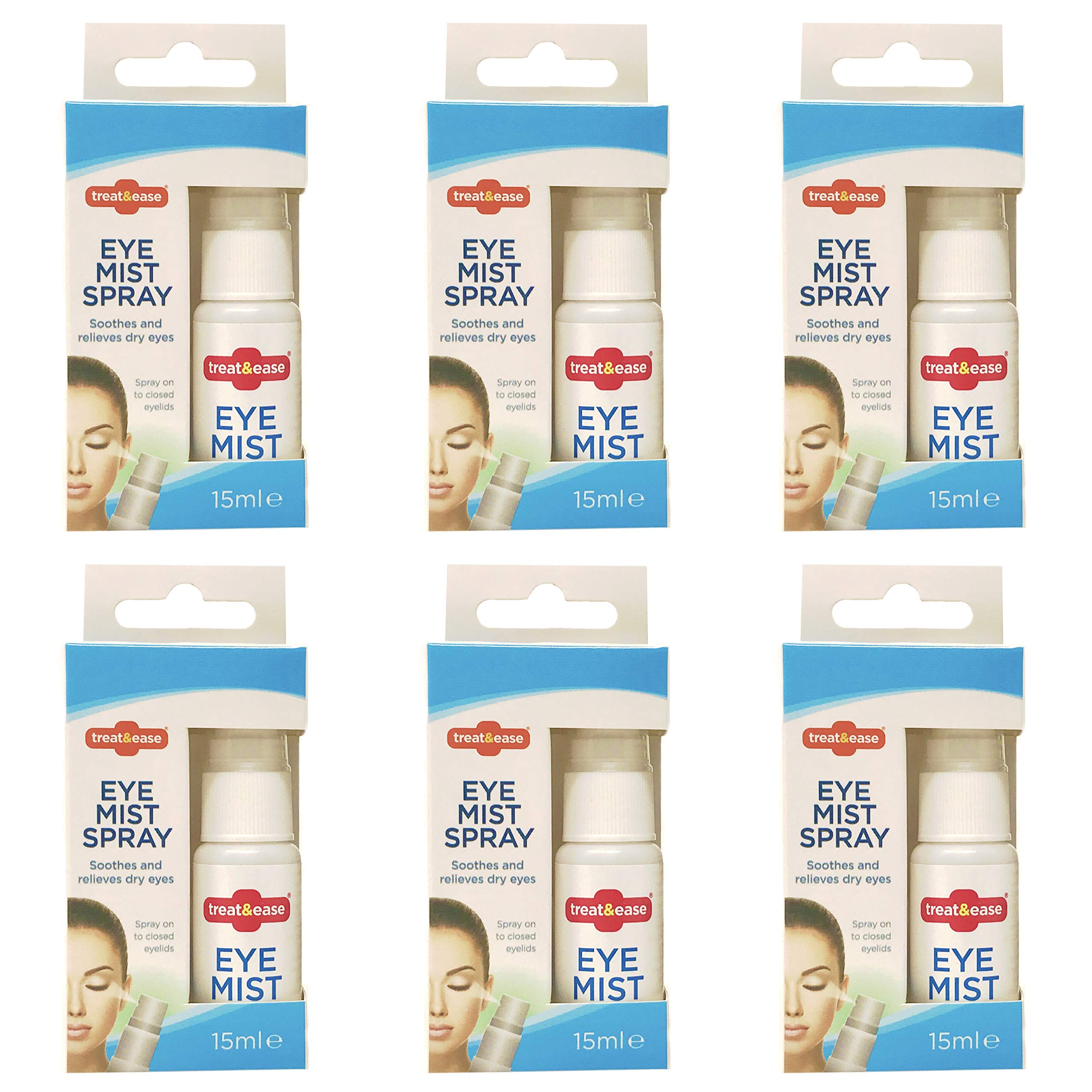 6 x Eye Mist Eyelid Spray for Refreshing Dry Tired Irritated Itch Sore Eyes 15ml