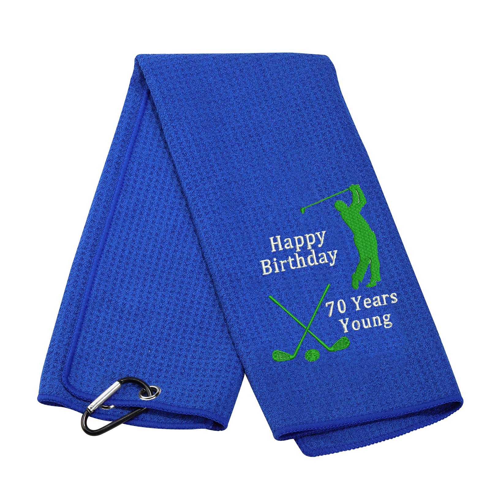 Happy Birthday Novelty Golf Towel Golf Gifts for Men Women Funny Golf Theme Birthday Golf Towel 40th 50th 60th Birthday Gift for Golfer Dad Mom Boss and Coworkers(70th)