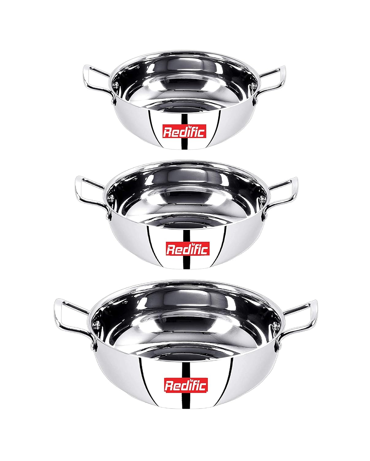 Buy Steel Kadai for Cooking Pans Vessels for Kitchen Cookware Utensils Set Deep Frying 22 Gauge
