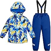 Gogokids Kids 2 Piece Snowsuit Waterproof Ski Suit for 3-10 Years, Boys Girls Winter Ski Jacket and Snow Pants Set