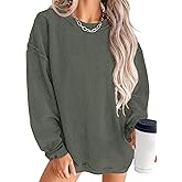 KISSMODA Women's Casual Long Sleeve Sweatshirt Color Block/Solid Crewneck Corduroy Pullover Cute Tops