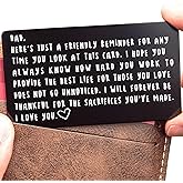 Wallet Card for Dad – Father's Day Gift from Son or Daughter for the Best Dad Ever - Voted Most Meaningful and Unique Gift for Fathers - Gift Ready, Engraved