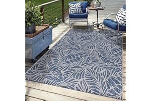 Keen Home Design Terrace Outdoor Area Rug - 5x8 Washable Indoor/Outdoor Rug for Patio, Kitchen, Balcony, Beach, Garden, Deck and Porch, Size: 5'3"x7'7"