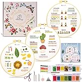 Bonroy Bead Embroidery Kit for Adults Beginners, Learn to Embroider 26 Stitches, Stitches Kit, Bead Embroidery Kit, Beginner Embroidery Practice with Step-by-Step Guide & Video