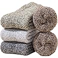 YZKKE 3Pack Mens Super Thick Wool Warm Socks - Soft Comfort Casual Crew Winter Socks