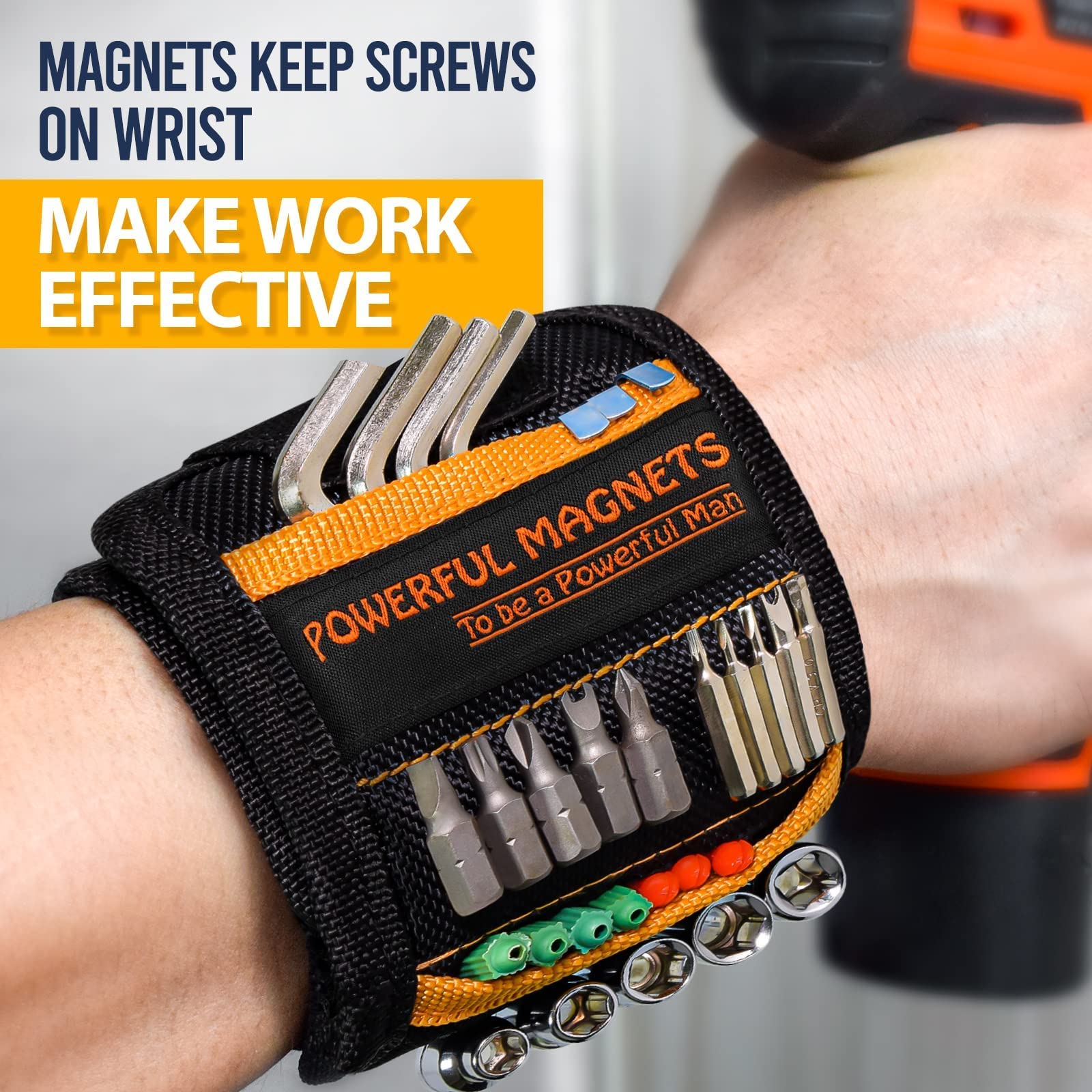 Magnetic Wristband Perfect Stocking Stuffers for Men Women Adults Gifts,  Tool Belt Magnet Wrist for Holding Screws Nails Christmas Gadget Birthday  Dad