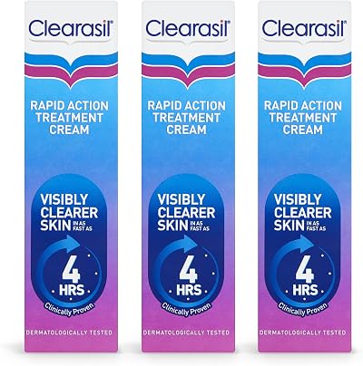 Clearasil Rapid Action Treatment Cream 25ml Pack of 3 Blemish Fast Relief
