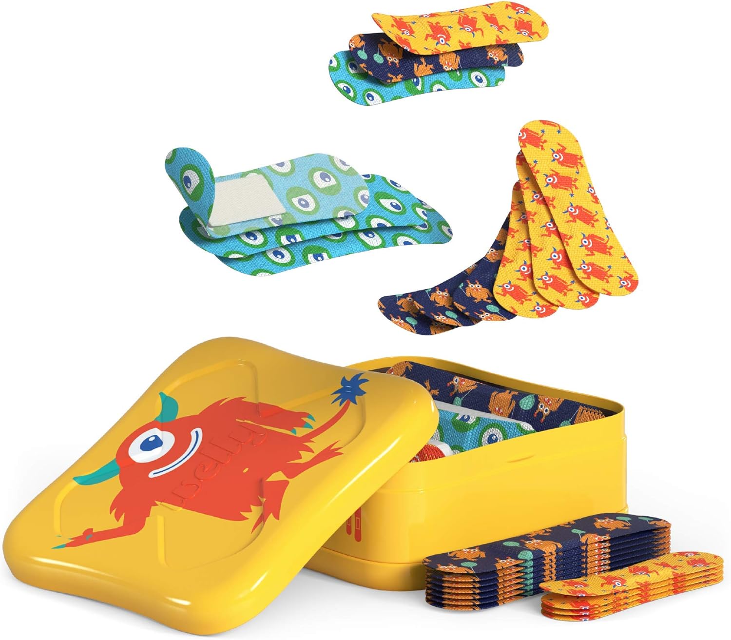 Welly Bandages - Bravery Badges, Flexible Fabric, Adhesive, Standard Shapes, Monster Patterns - 48 ct: Health & Personal Care