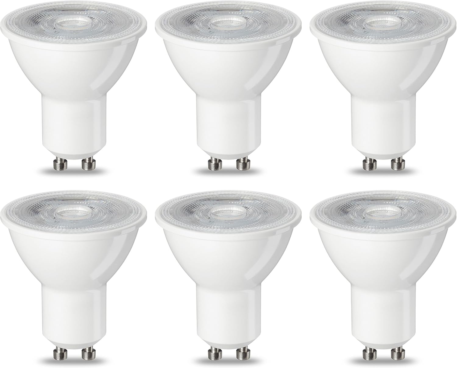 Amazon Basics LED GU10 Spotlight Bulb, 4.7W (Equivalent to 50W), Warm White, Non Dimmable - Pack of 6, 6 Pack