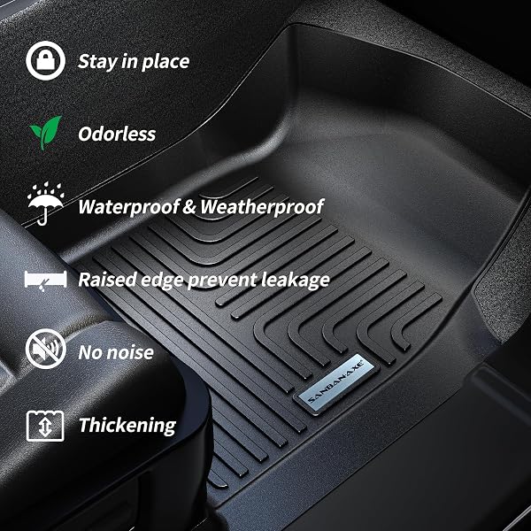 SANBAN-AXE FLOOR MATS FOR 2021-2024 2025 CHEVROLET SUBURBAN 7 SEATS (2ND ROW BUCKET SEATS)(NOT FIT 8 SEATS)/ GMC YUKON XL(ONLY XL) & TRUNK MAT TPE FLOOR LINERS & CARGO LINER FOR CHEVY