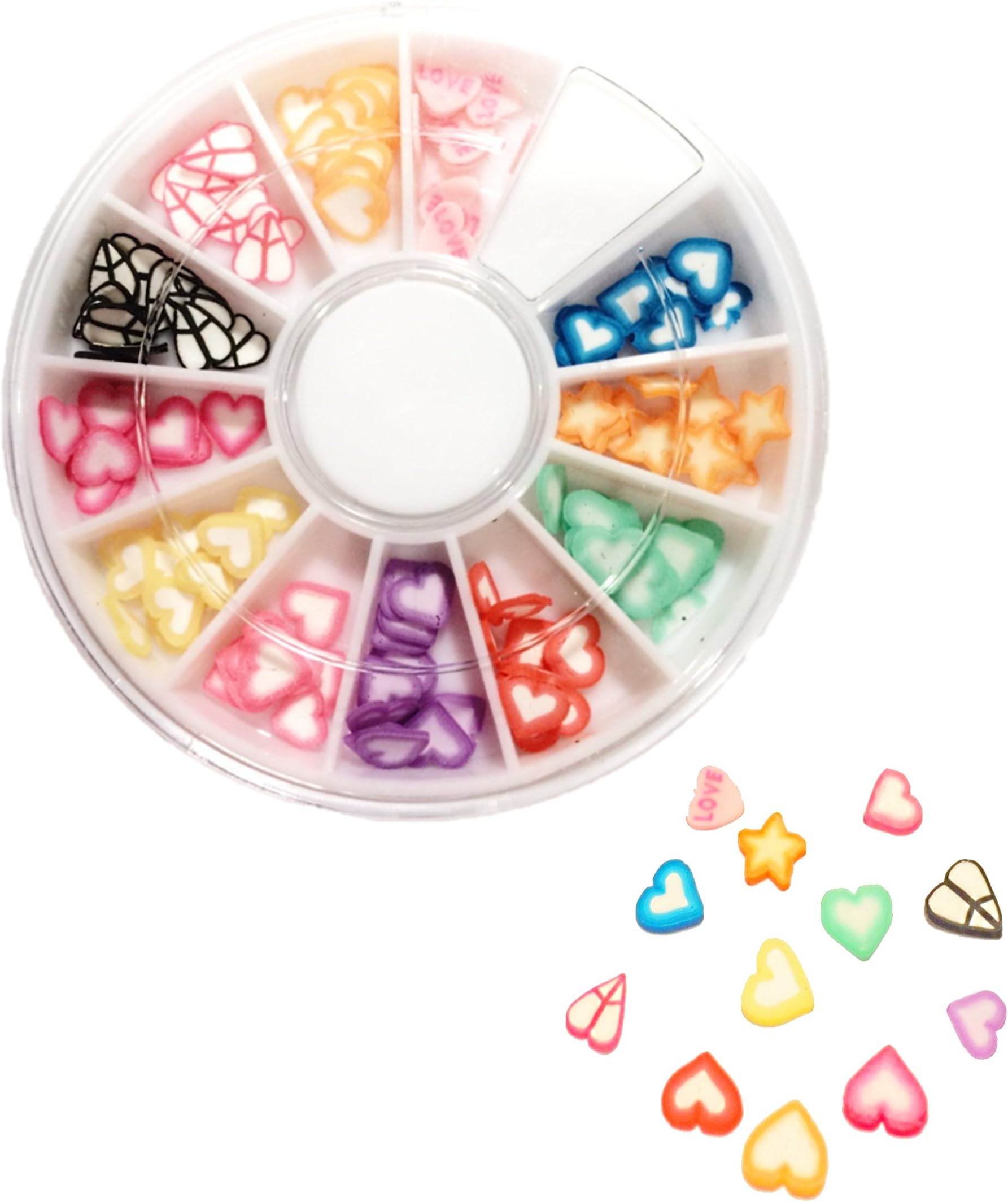 Heart Slices Clay Cane Crafts/Nail Art