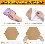 TUPARKA 8 Pack Hexagon Cork Board Tiles 8.2"x7" Self-Adhesive with 50 Push Pins view 6