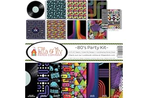 Ella & Viv by Reminisce EAV-986 80's Party Scrapbook Collection Kit 12x12 inches