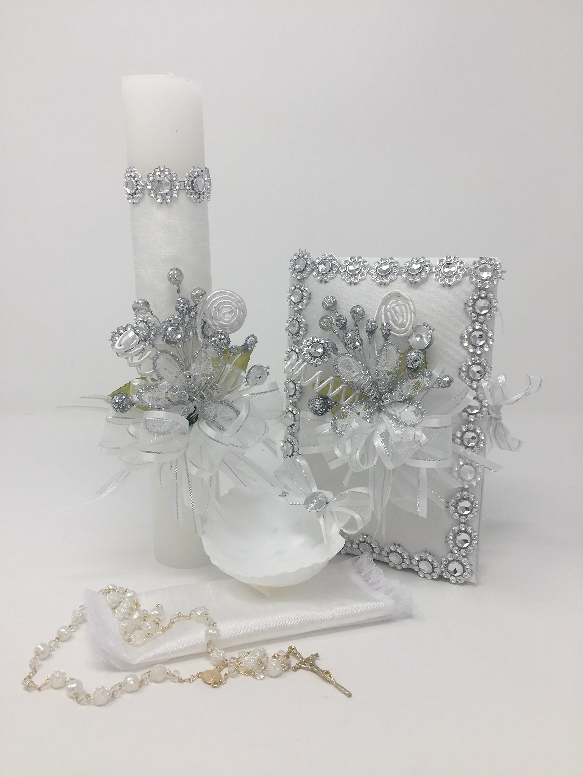 Casa Ixta Baptism candle set with cristal details