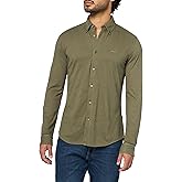 BOSS Mens Garment Dyed Jersey Button Down Shirt
