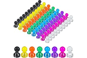 SIFNIEA 80PCS Strong Fridge Magnets, Colorful Push Pin Magnets White Board Magnets Refrigerator Magnet, Small Strong Magnets for Whiteboard, Kitchen, Office, School, Fridge, Map (8 Colors)