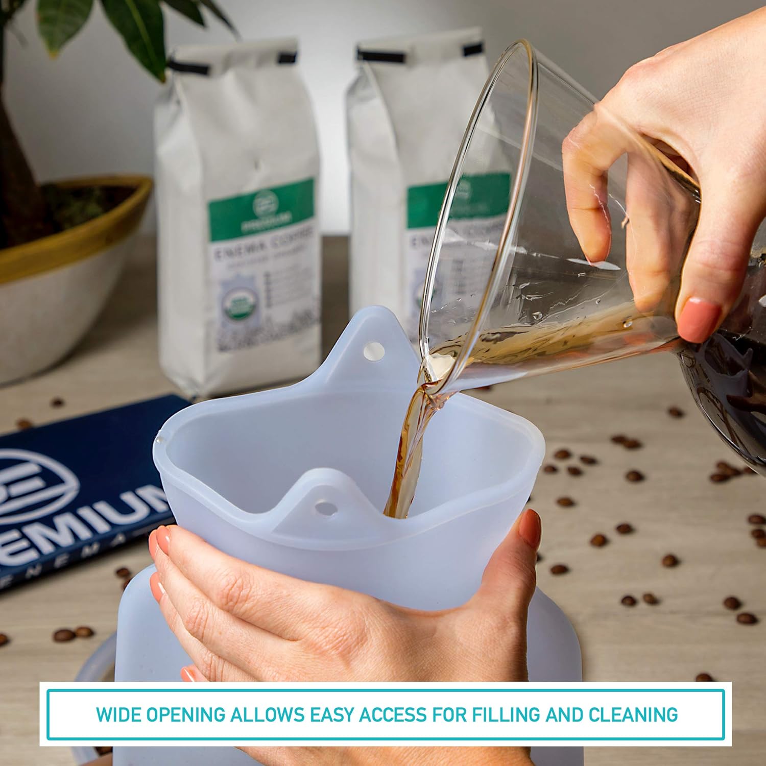 PE Enema Bag Kit Clear Non-Toxic Silicone. for Coffee and Water Colon Cleansing. 2 Quart Capacity, 6.75 Foot Long Hose, 7 Tips. BPA and Phthalates Free by Premium Enema: Health & Personal Care