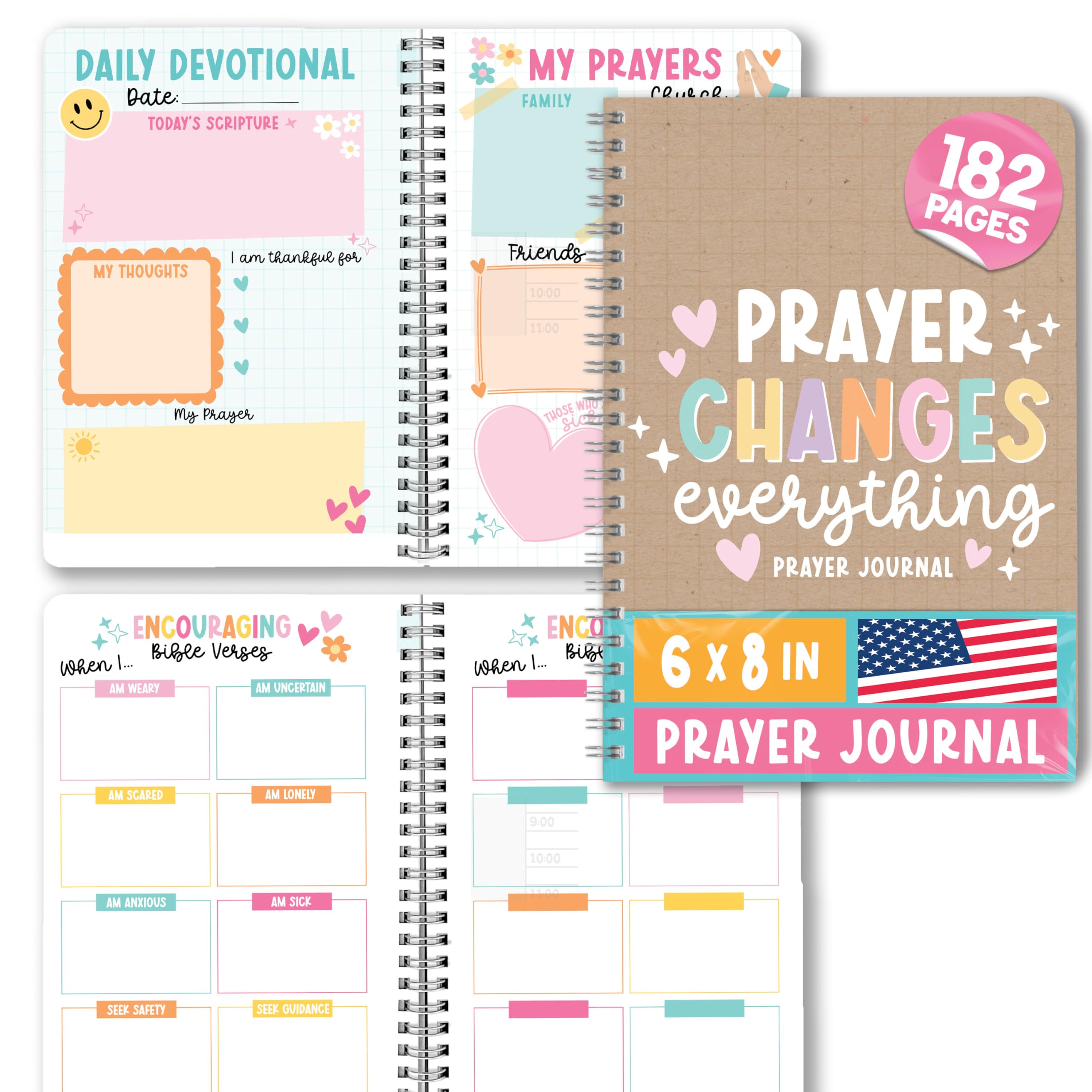 Hadley Designs Guided Prayer Journal For Woman - Daily Prayer Journals For Women, Mens Devotionals Journals, Daily Devotional Journal For Women, Devotional Notebook, Kraft Religious Gifts