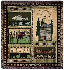 Manual The Lodge Collection 50 x 60-Inch Tapestry Throw, Big Bear