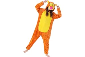 QSTYLE Adult Animal Onesie Halloween Costume,One Piece Cosplay Suit for Women and Men